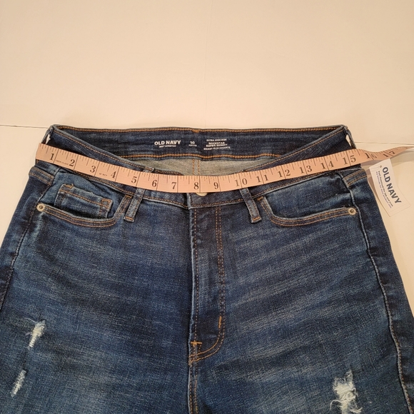 Old Navy Rockstar Extra High-Rise Super Skinny Distressed Jeans Size 10 P NWT! - Picture 11 of 17